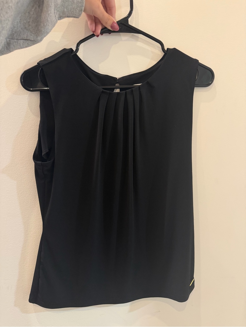 Calvin Klein Black Pleated Sleeveless Camisole